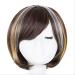Short Wig Synthetic Heat Resistant Fiber Middle Part Line Inclined Hairpieces Wavy Picture Color Hair
