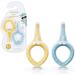 Papablic Infant Training Toothbrush with Suction Base Soft Silicone Baby Toothbrush for Age 4 Months and up Yellow & Blue 2 Pack BPA Free