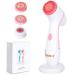 Facial cleaning brush waterproof facial brush Electric cleaning brush with 2 steps rotation speeds usb skin -cleaning brush for body deep cleaning gentle exfoliation (pink)