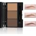 Eyebrow Powder 3-color Eyebrow Palette Eyebrow Powder Kit with Mirror Long Lasting and Waterproof 12 Reusable Eyebrow Template with Strap 2 Eyebrow Pen Brushes