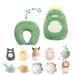 JOYRAVO Kids Travel Pillow - 2-in-1 Deformable Neck Pillow Soft U-Shaped Pillow with Cute Plush Animals Comfy Sleep and Play Companion for Airplanes Cars and Travel - Dinosaur Green Dinosaur