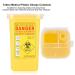 Tattoo Plastic Sharps Container 1L - Biohazard Needle Disposal Waste Box (YELLOW) - Buy Online on GoSupps.com