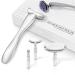 I B N G Jade Face Roller Facial Tools Face Rollers for Women Face Massage Skin Care Beauty Tools with 3 Interchangeable Heads (White+Silver)