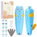 Lictin Baby Nail File Electric 15 in 1 Safe Baby Nail File with Auto Light Baby Grooming Kit Newborn Baby Healthcare Kit for Newborn Toddler or Adults Toes Fingernails 10 Grinding Heads Blue Blue 15 Piece Set