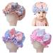Baby Girl Satin Bonnet  Hair Bow Silk Sleep Hat  Shower Cap  Double Layered Night Hat 3 PCS for Natural Hair Teens Toddler Child (Bonnet A)
