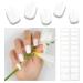 20pcs Semi Cured Gel Nail Strips Real Nail Polish Art Stickers Pure White Gel Nail Stickers - Work with Any UV Lamp Long Lasting Full Nail Wraps with Nail File and Stick