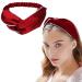 LWZHLED Headbands For Women  Silk Satin Stretchy Hair Band  Red Twist Elastic Headband For Washing Face Makeup Skin Care