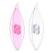 HARFINGTON 2pcs Tatting Shuttles 77x21x11mm Colorful Plastic Shuttles for Lace-Making DIY Hand Craft Tool Knitting Arts Supplies, Transparent Transparent Pink Transparent, Transparent Pink