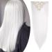 S-noilite Clip In Extensions Hair Extension Straight 8 Piece SET 18 Clips 8Pcs Full Head Like Real Hair 66cm White 66 cm White