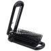 Ancable Folding Hair Brush - Collapsable Pocket Size Brush with Mirror for Family, School, Travel, Car, Gym, Bag, Purse Black