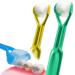 DenTrust 2-PK 3-Sided Braces Brush Toothbrush | Cleans Around Orthodontic Brackets | Extra Gentle Soft Heads | Tongue Scraper for Fresh Breath | Made in USA