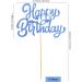 UXYOKM 24Pcs Happy Birthday Cupcake Toppers Blue Glitter Cupcake Picks Birthday Decorations Baby Shower Anniversary Party Supplies - Buy Online on GoSupps.com