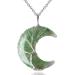XIANNVXI Crystal Necklaces for Women Crescent Moon Necklace Healing Crystals Pendant Tree of Life Wire Wrapped Reiki Spiritual Necklace Jewellery for Women K - Aventurine