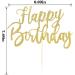 YUINYO Handmade Glitter Gold Happy Birthday Cake Topper - Birthday Party Decor Supplies - Buy Online on GoSupps.com