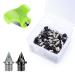 Lejof 1/4 Inch Track Spikes, 120 Pieces Alloy Steel Spikes for Track Shoe Spikes Replacements and Spike Wrench for Sports Running Track Shoes 60 Black+ 60 Silver