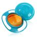 Baby Gyroscopic Bowl Anti Spill Bowl Universal Gyro Bowl Toddler Feeding Bowl Feeding Toddler Anti Spill Bowl Balance Bowl Baby Leak-Proof Bowl Safe Durable with Handle for Children Toddlers (Blue)