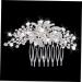 Angoily Bridal Wedding Hair Comb Slide Clip Rhinestone Hair Comb Floral Rhinestone Hair Pin Silver Accessories Bride - Buy Online on GoSupps.com