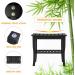 Bamboo Shower Bench & Stool Waterproof - Wood Shower Bench with Storage Shelf for Inside Shower(Black) Black 18.9"x18.11"x9.96" - Buy Online on GoSupps.com