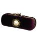 AOEGBY Lipstick Case Portable Exquisite Velvet Lipstick Organizer Vintage Copper Beads Protect Lipstick Jewelry(Purple)