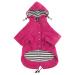 Minezi hundred coat with zipper and reflective buttons rain/waterproof adjustable shoulder strap removable hood keeps the dog clean and neatly Rosa-M medium (chest: 49-58cm) pink