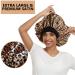 3PCS Extra Large Satin Bonnets for Sleeping - Hair Bonnets for Black Women - Braids Curly Hair - C-black, Rose Gold, Leopard - Buy Online on GoSupps.com