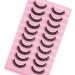 Eyelashes Russian Strip Lashes Natural Fluffy Wispy D Curly Effect Hybrid Strip Lashes Look Like Extensions 10 Pairs (D-01) - Buy Online on GoSupps.com