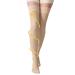 AMZAM Thigh High Sheer Compression Stockings for Women - 15-20 mmHg Graduated Compression Socks - Closed Toe Thigh High Support Stockings with Lace Silicone Band - Work Travel Office Beige Small Small Beige