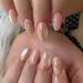 SINLOV Long Almond Fake Nails Glossy Pink Nude Press on False Nails Eyes Ballerina Artificial Finger Nails French Full Cover False Nails for Women and Girls