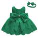LZH Baby Girls Lace Dress Bowknot Flower Dresses Wedding Pageant Baptism Christening Tutu Gown 0-24 Months 18-24 Months Dark Green