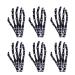Lurrose 6Pcs Halloween Skeleton Hands Bone Hair clips claws gothic hair needle zombie punk rock devil claw hair clips for party dress up (black)