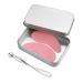 1 Pair Reusable Eye Patch Silicone Reusable Eye Gel Pads Eye Wrinkle Patches Under Eye Mask Plump Fine Lines & Wrinkles with Metal Eye Cream Applicator & Tin Case (Pink)