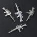 3D Metal Gun Nail Charms Set - Retro Silver Weapon Design - DIY Nail Art Accessories - Buy Online on GoSupps.com