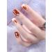 EBANKU Brown Gold Foil Gel Nail Strips - 20 Stickers with Nail File & Sealing Strip - Buy Online on GoSupps.com