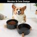 Ihoming Ceramic Dog Cat Food and Water Bowls Set with Wooden or Iron Stand - Modern Cute Bowls for Small and Medium Sized Pets - 13.5OZ & 28OZ - Buy Online on GoSupps.com