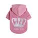 EXPAWLORER Prinecss Dog Hoodie for Girl - Hooded Dog Sweater with Leash Hole, Dog Cold Weather Clothes,Sweatshirt with Pocket, Pet Warm Outfit, Winter Coats for XS-XXL Dogs Medium Pink