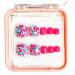 AJTUTUS French Tips Press on Toenails Fashionable Short Square Toe Stick on Colorful False Toe s for Women and Girls