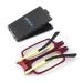 Szeoeom Ultra thin foldable reading glasses ultra -light blue light foldable reading devices to men woman compact travel portable rectangle female case red 1 dioptria