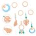 Generic 4pcs Stroller Yarn Bead Pendant Stroller Newborn Woody Wooden Play Gym Infant Stroller Safety Nursery Bed Hanging Rattle Wood Crib Wood Beech - Buy Online on GoSupps.com
