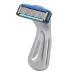 Manual razor for men waterproof precise portable razor with six blades removable quick cutter for men (matt silver)