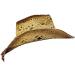 Western Style Tea Stain Toyo Straw Cowboy/Cowgirl Hat with Beads - Brown - Buy Online on GoSupps.com