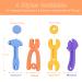 Baby Teething Toys for Babies 3-12 Months | Freezer Safe Silicone Chew Toys for Teething Relief | Sensory Exploration | BPA-Free | Easy-to-Hold Hammer Wrench Spanner Pliers Shape - Buy Online on GoSupps.com