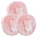 Vaguelly Lot de 3 Houppettes de Poudre pour B b Rondes Douces en Coton 100% Naturel Coloris Rose avec N ud D coratif Adapt es pour Soins Corporels et Maquillage pour Peau D licate