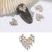 Nail Art Glitter Sweet Nail Jewelry Pendants 3D Heart with Pearl Alloy Nail Rhinestones(2008) Style2008