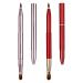 simarro 2Pcs Retractable Lip Brush for Lipstick Metal Double-Ended Travel Lip Makeup Brush Portable Lipstick Lip Gloss Brush with Cover Concealer Makeup Tool for Girls Women (Pink+Red)