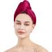 Buy Holiberty Coral Velvet Hair Drying Cap - Ultra Absorbent Fast Drying Towel Wrap for Women & Girls - Perfect for Long Curly Hair (Wine Red) - International Shipping Available - Buy Online on GoSupps.com
