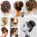 3-Piece French Hair Bun Maker Style Hair Bun with Easy Snap Roll - Brown Coffee - Buy Online on GoSupps.com