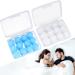 24 Pcs Silicone Ear Plugs for Sleeping Soft Silicone Earplugs for Sleep Noise Cancelling Reduction Earplugs for Swimming Travel Snoring Concerts Airplane Motorcycle Musicians Blue/Clear