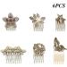 Niaciswe Hair Comb Clips Metal Hairpiece Pins Set of 6 with Rhinestone Teeth Vintage Hair Side Combs for Women - Buy Online on GoSupps.com