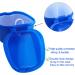 Dental Retainer Cup Holder Mouthguard Cleaning Case with Strainer Basket Denture Bath Box Storage Cup Holder for Travel Cleaning - Dark Blue - Buy Online on GoSupps.com