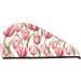 Hand Painted Watercolor Tulip Microfiber Hair Towel | Super Absorbent Quick Dry Hair Wrap for Women - Perfect for Long Curly & Thick Hair - Buy Online on GoSupps.com